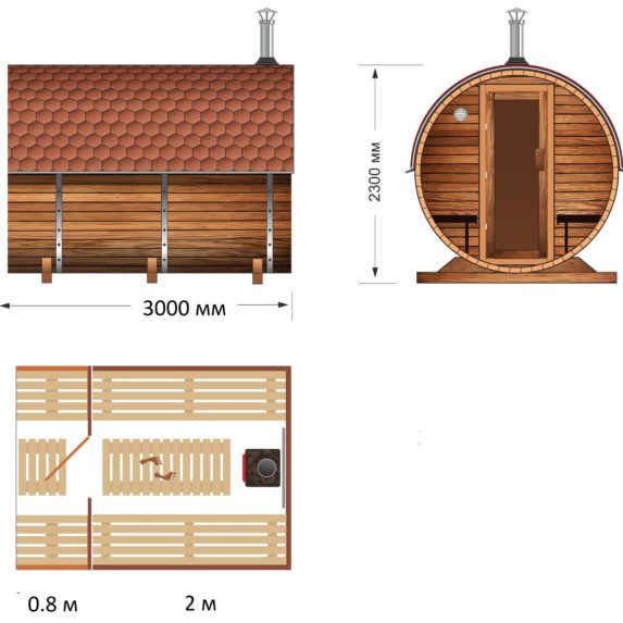 Fass-Sauna mit Terrasse S