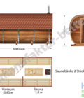 Quadro Sauna Skizze Saunabänke gerade 3m