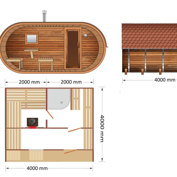 Ovalo Sauna 4x4