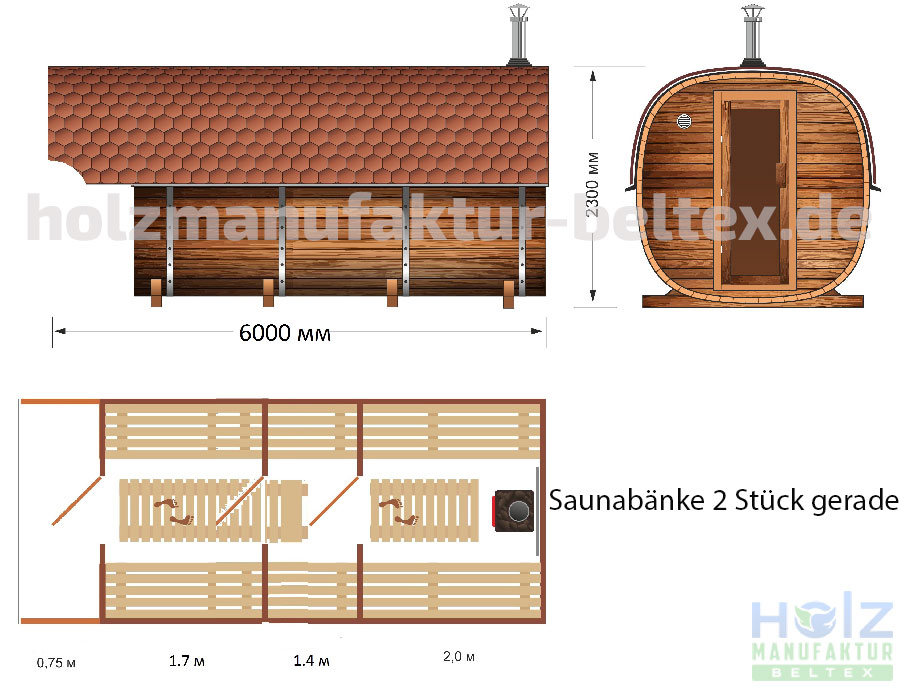 Quadro 6 Meter Sauna