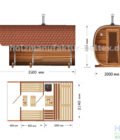 Quadro Skizze Sauna 3,5 meter