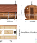 Quadro Skizze Sauna 3 Meter mit Terrasse