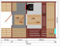 Skizze 4 Meter Iglu Sauna mit Terrasse
