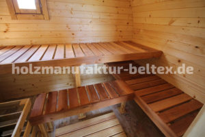 Iglu Sauna 6 Meter mit Vorraum, Terrasse und Waschraum