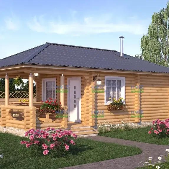 Blockhaus-Sauna mit Terrasse