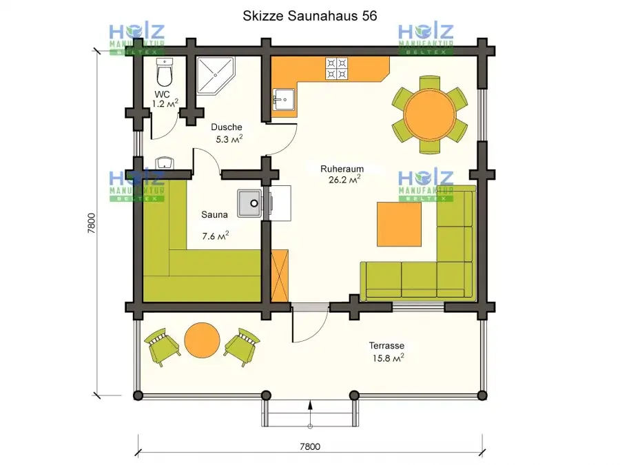 Gartensauna 56 m²