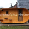 Fasssauna Oval mit Dusche Modell 3 x 5m