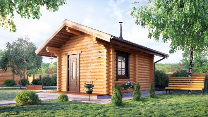 Gartensauna aus Rundholz